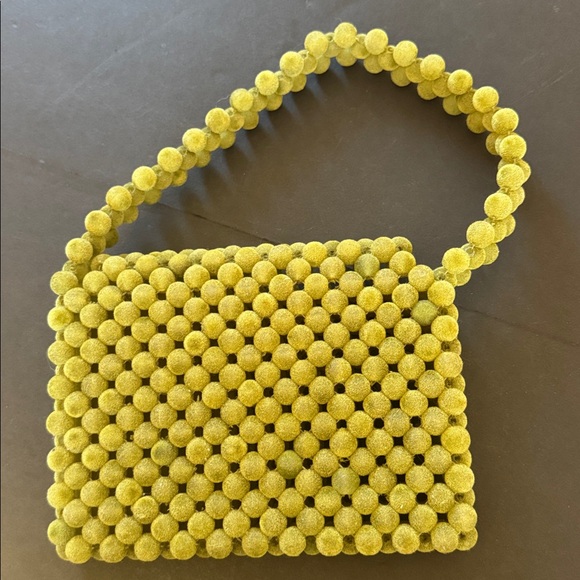 Vintage Green Velvet Coated Bead Handbag - Picture 12 of 15